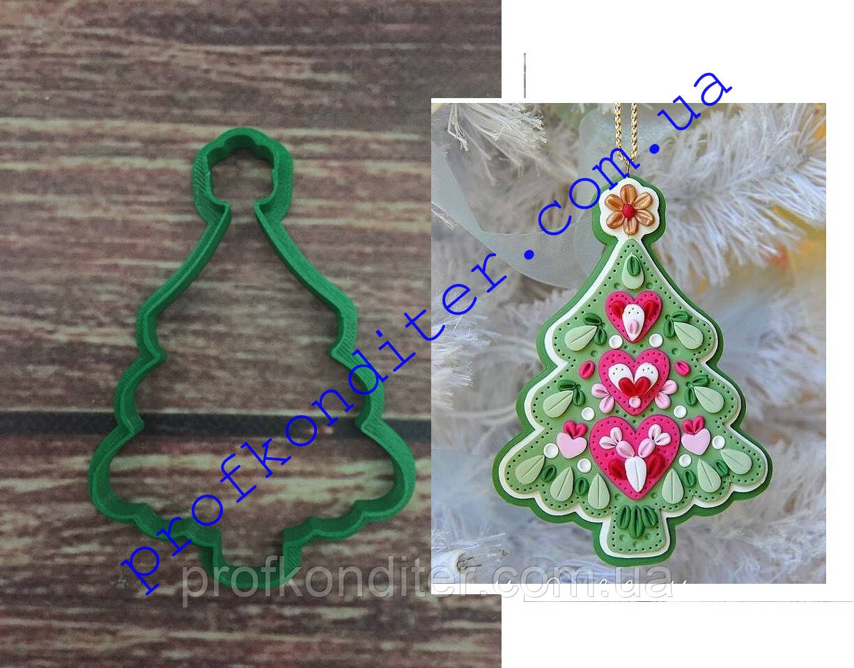 Вирубка Ялинка з квіткою, висота 10см