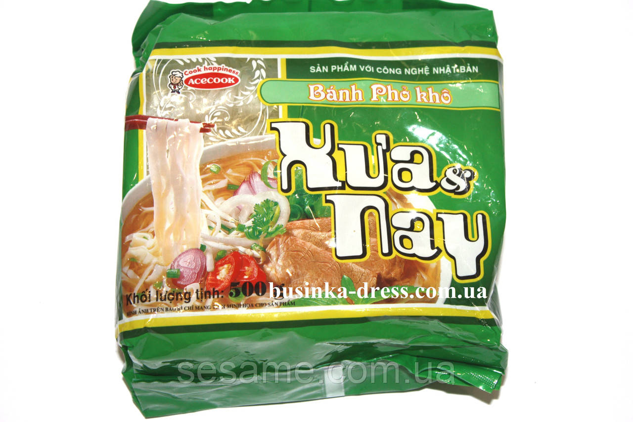 Рисова локшина 3мм Vina Acecook Bang Pho Kho Xua&Nay 500г (В'єтнам)