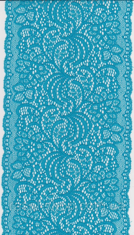 Мереживо стрейч 17см 1165-1415с бірюза, фото 1