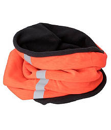 Шарф хомут флісовий Myrtle Beach MBOC Яскраво-Оранжевий / Сірий