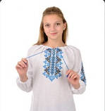 Вишиванка для дівчинки "Україночка" синє-чорна вишивка розміри 34,40, фото 2