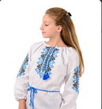 Вишиванка для дівчинки "Україночка" синє-чорна вишивка розміри 34,40, фото 3