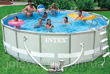 28326 Каркасний басейн 54470 Intex 488х122 з повним комплектом +хлоргенератор