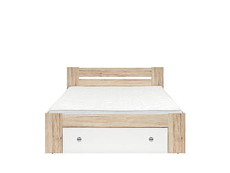 Двоспальне ліжко з тумбами та шухлядами STEFAN 160 dąb San Remo jasny/biały