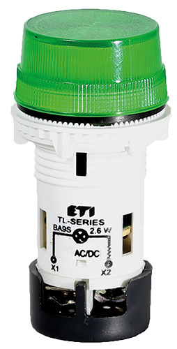Лампа сигнальна матова TL02X1 240V AC (зелена)
