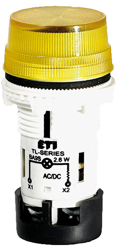 Лампа сигнальна матова TL04X1 240V AC (жовта)