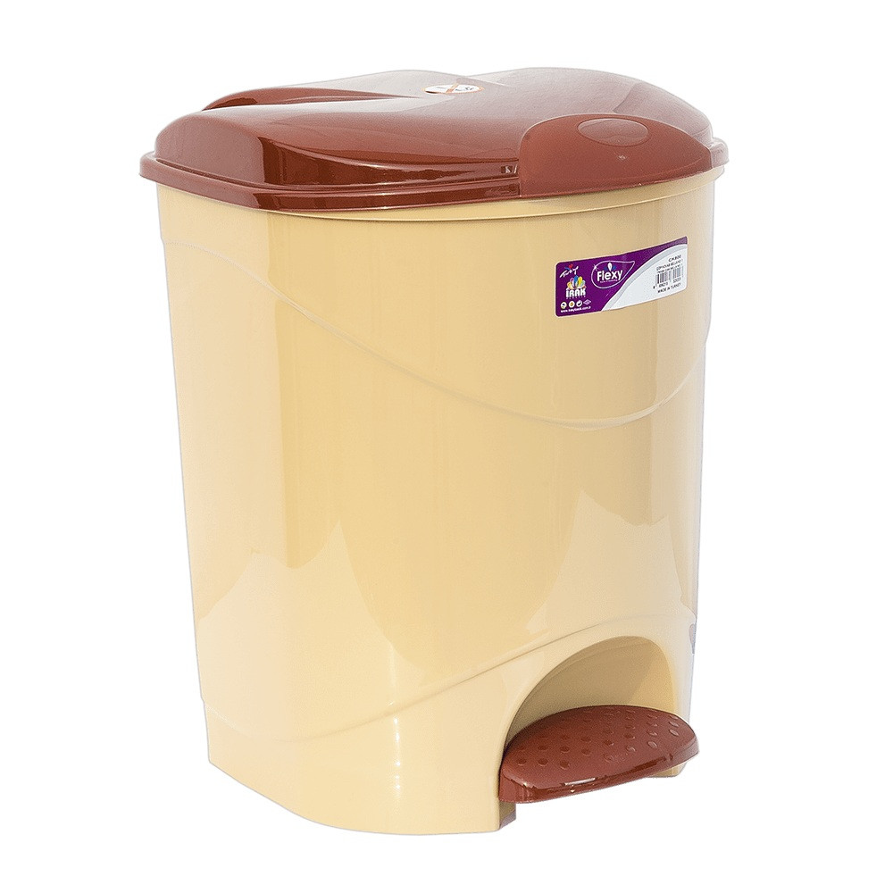 Відро для сміття з педаллю Irak Plastik Bella №1 12л бежеве, фото 1