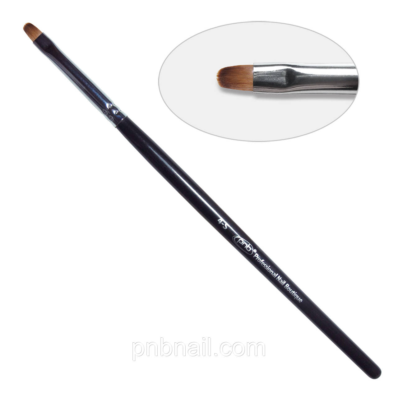 6G. Пензель для гелю овальний 4-s PNB, нейлон/ Gel Brush oval 4-s PNB, nylon