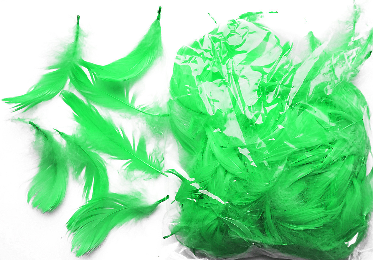 Пір'я салатові для декорування (120 шт, 5-10 см), фото 1