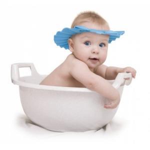 Дитячий регульований козирок для миття голови та стриження синій