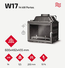 Камінна топка KAW-MET W17 (12.3 kW) EKO із шибером, фото 4