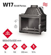 Камінна топка KAW-MET W17 (16.1 kW) EKO із шибером, фото 5