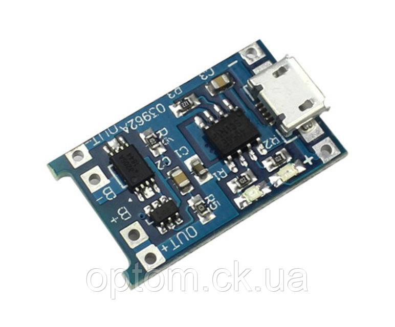 Модуль заряду акумуляторів із захистом 1 A (microUsb) TP4056