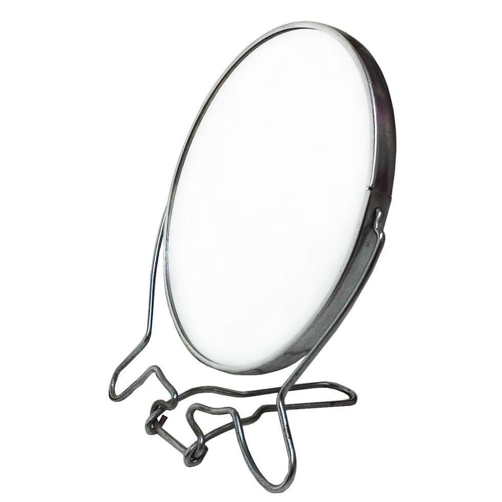 Дзеркало в металевій оправі кругле косметичне 19 (см)