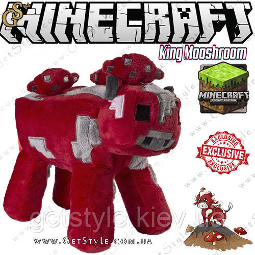 Іграшка Грибна корова з Minecraft — "King Mooshroom" — 24 х 22 см