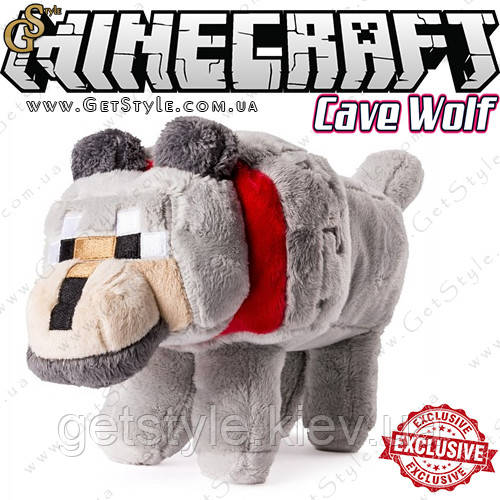 Іграшка Пещерний вовк з Minecraft — "Cave Wolf" — 39 х 19 см