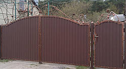 Ворота з калиткою закриті профнастилом 5550