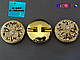 Шубний ґудзик 37 mm, gold, No457, фото 3