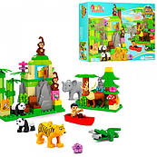 Конструктор JDLT 5285 зоопарк, фігурка, животн, слон-звук, на бат (таб), 106де,
