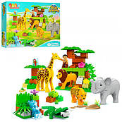 Конструктор JDLT 5286 зоопарк,фігурка, животн,лев-звук, на бат (таб), 83