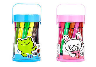 Фломастери AIHAO 1772-24 кол у пластиковій колбі (товстий короткий)