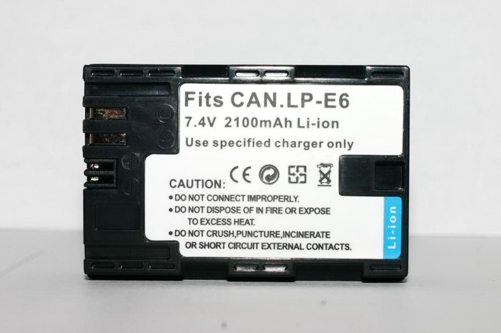 Акумулятор для фотоапаратів CANON 60D, 70D, 6D, 7D, 5D Mark II, 5D Mark III - LP-E6 (аналог) - 2100 ma
