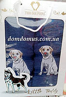 Подарочный набор полотенец ( баня+лицо) "Собака" Новый Год TWO DOLPHINS, 0145