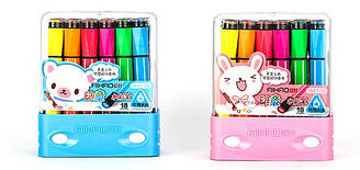 Фломастери AIHAO 1881-18 кол у пластиковій колбі (товстий короткий) з печаткою