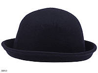 Шляпа темно-синяя фетровая Боулер Дерби Котелок