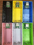 Powerbank Повербанк для 2-х 18650 Li-Ion пластик, колір випадковий (тільки корпус без акумулятора), фото 2