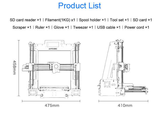 Комплект для сборки 3D принтер Prusa i3 Anycubic - фото 3 - id-p610191537