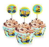 Набір для прикрас кексиків капкейків Посіпаки 10 шт