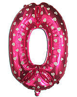 Куля цифра в упаковці "0". Колір Рожевий Розмір: 75см