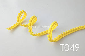 Тасьма зі вставками жовтий 12 мм (Т049)