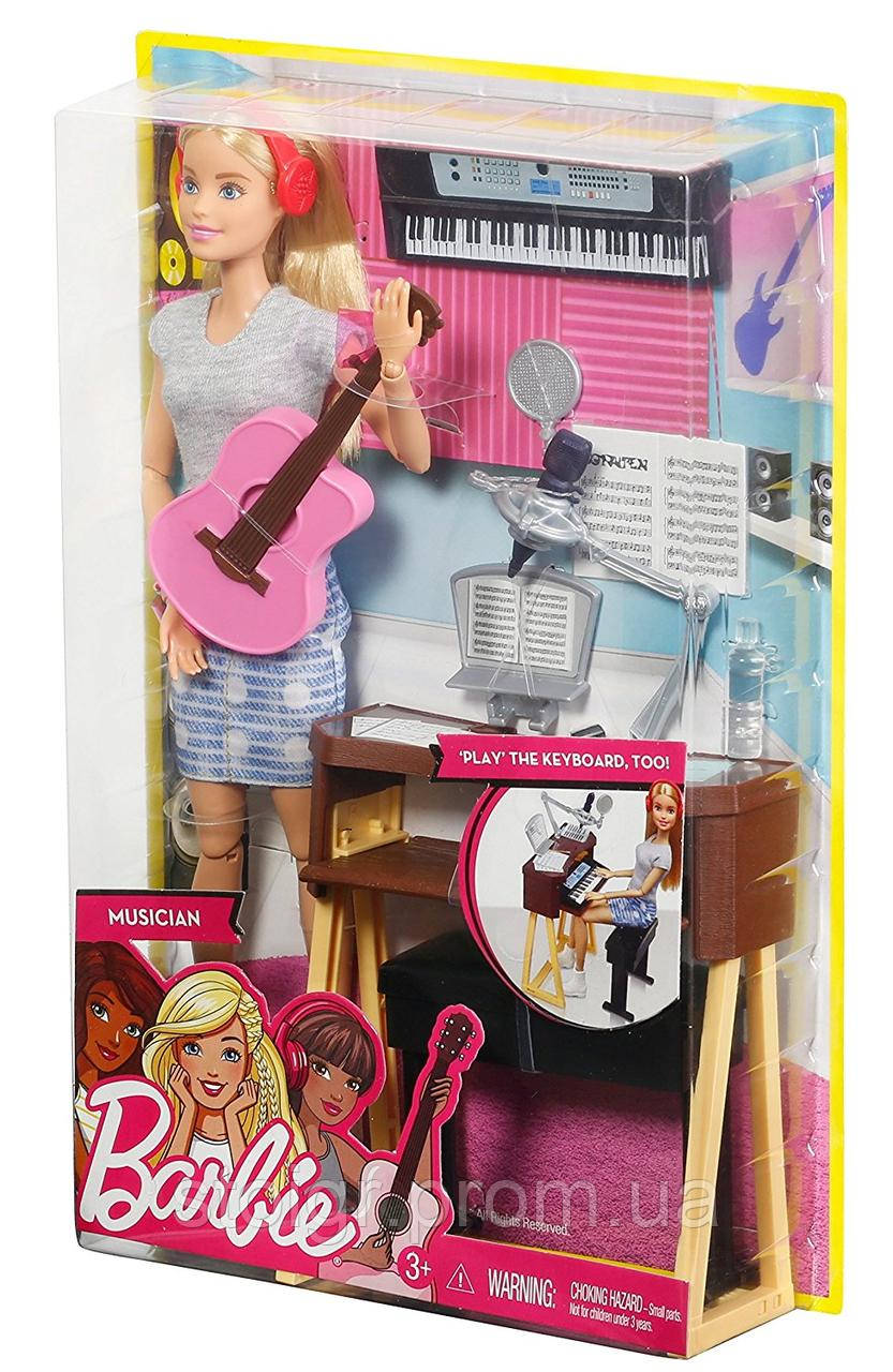 Barbie Girls Music Blonde Activity Playset Кукла Барби шарнирная Музыкант с гитарой и синтезатором - фото 4 - id-p610220650