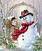 Вафельна картинка для торта, кондитерських виробів "Відкритка З новим роком", прямокутна (лист А4)