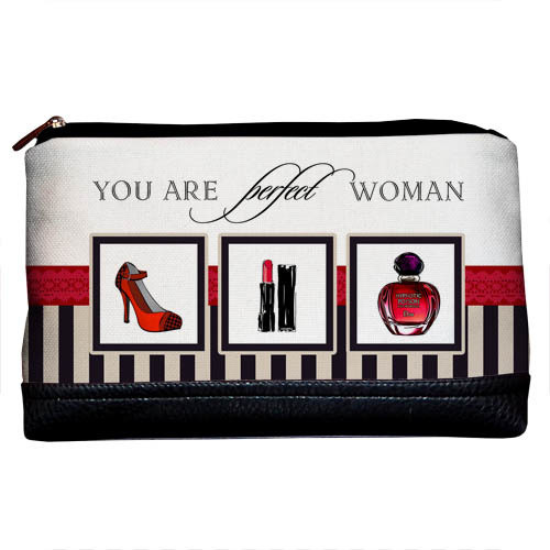 Косметичка дорожня жіноча Lovely You are perfect women 26x15x8 см (KK_14M062_BL), фото 1