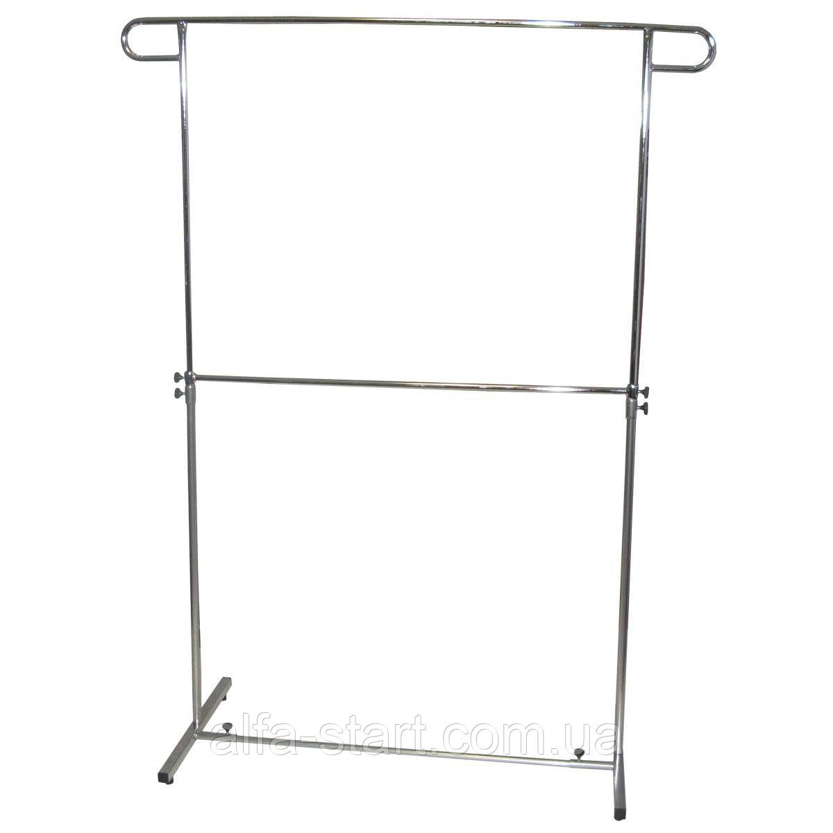 Хромована подвійна стійка для одягу