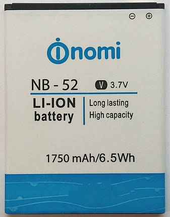 Батарея Nomi NB-52 для Nomi i501 Style 1750 (мА/h), фото 2