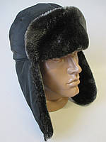 Теплі зручні шапки на хутрі для чоловіків