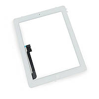 Тачскрін (сенсор) для iPad 3, iPad 4, з кнопкою, колір білий