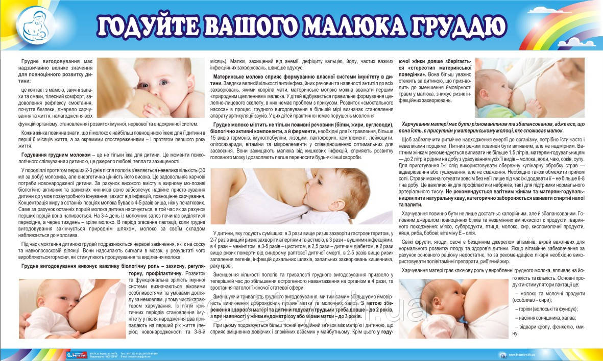 Стенд. Годуйте вашого малюка груддю. 0,6х1,0. Пластик