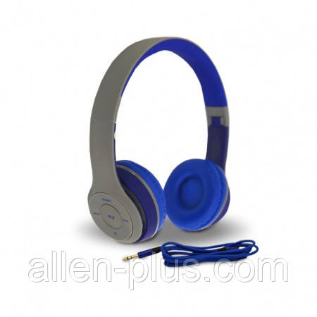 Навушники безпровідні Bluetooth HAVIT H2575BT grey/blue