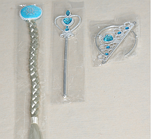 Набір Ельзи (коса, чарівна паличка, корона)