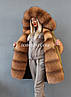 Розкішна парка з хутром Blu Frost мідне золото з відстібкою на жилет, по спинці іспанський кроль, фото 6