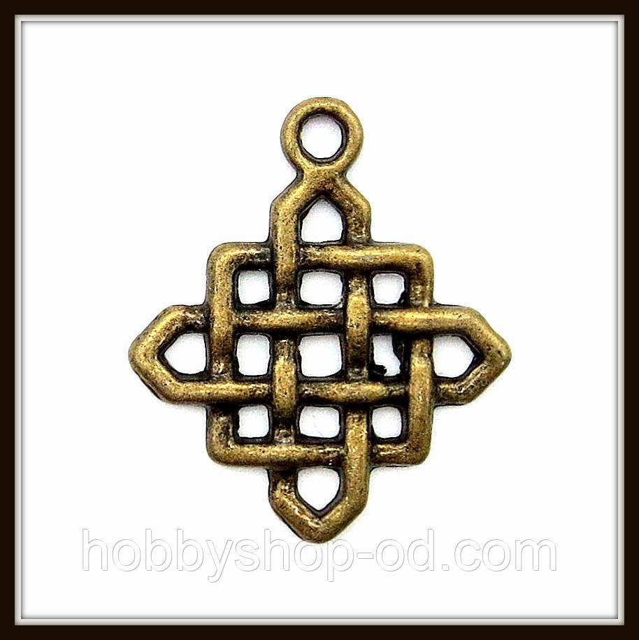 Метал. підвіска "вузів довголіття" бронза (2,5х2,1 см) 13 шт. в уп., фото 1