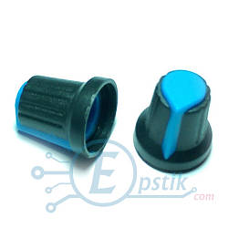 Ручка потенціометра 15x17 синій