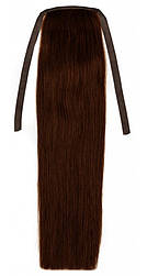 Накладний хвіст із натурального волосся 40 см. Колір #04 Коричневий