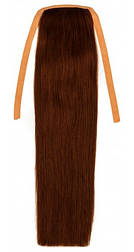 Накладний хвіст із натурального волосся 40 см. Колір #06 Шоколад