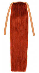 Накладний хвіст із натурального волосся 40 см. Колір #30 Рудий